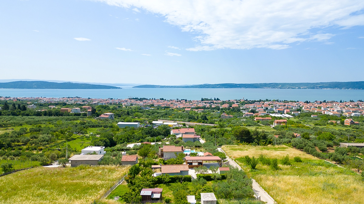View from the villa overlooking the Adriatic Sea, islands, Split, and Kaštela.